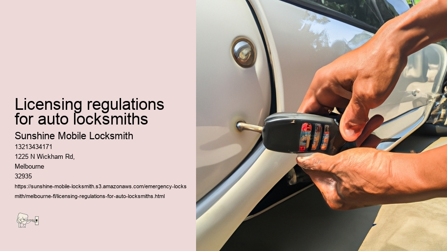 Licensing regulations for auto locksmiths